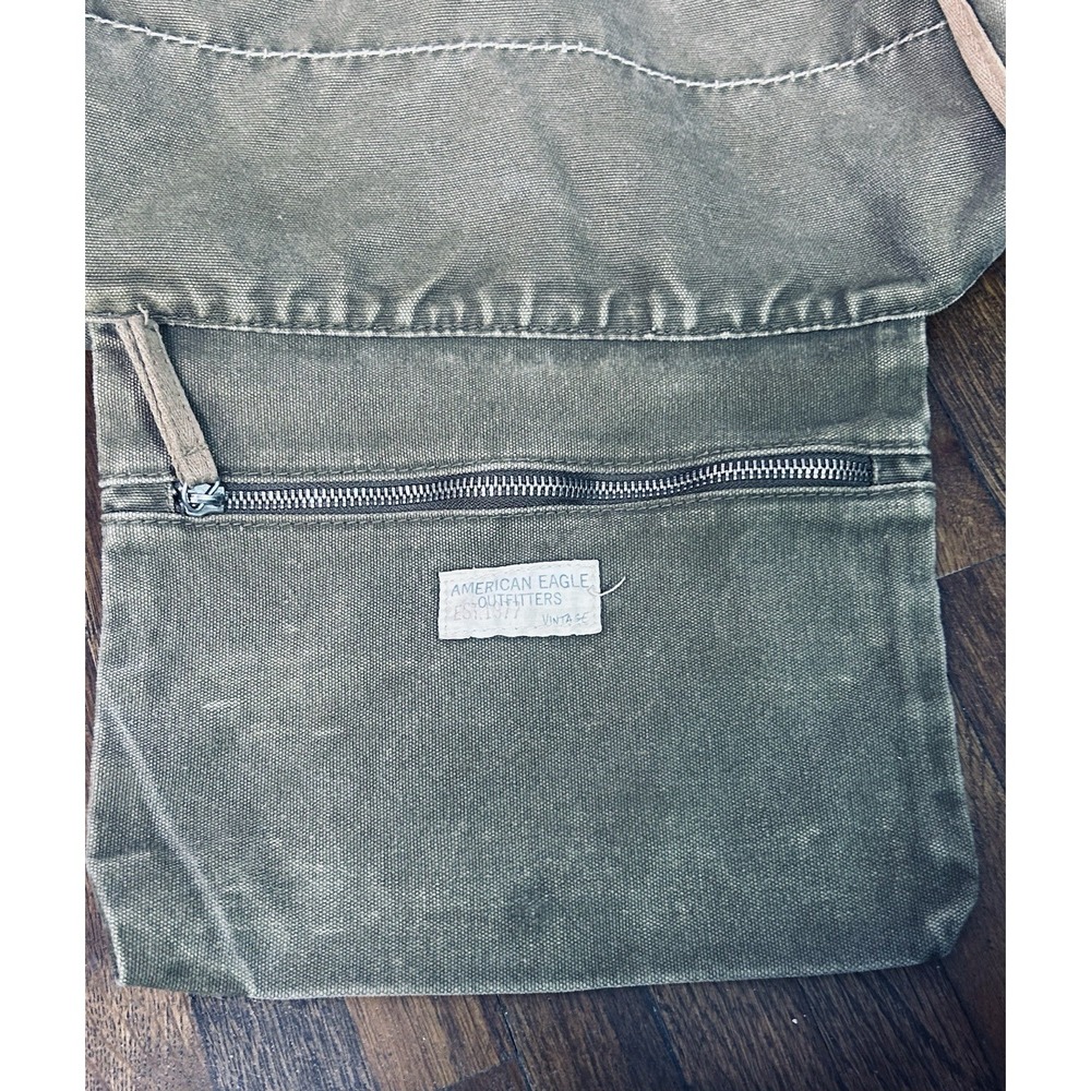 American Eagle Outfitters vintage military-style canvas messenger bag Army Style - Picture 4 of 10